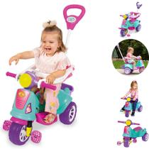 Triciclo Motoca Infantil De Passeio E Pedal Carrinho Andador Empurrador Menina Avespa Pink