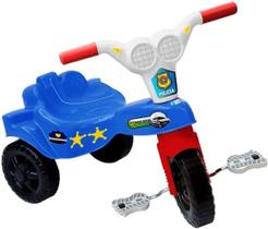 Triciclo Motoca Infantil Menino Policial Azul Sem Empurrador- Kepler