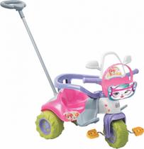 Triciclo Motoca Infantil Tico Tico Zoom Meg Rosa C/ Cestinha