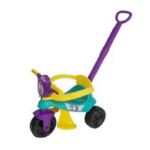 Triciclo Motoca Velotrol Menina Tifanny e Roxo Com Empurrador, Pedal E Protetor, Suporta 25kg Certificado Inmetro