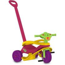 Triciclo mototico passeio e pedal rosa - bandeirante