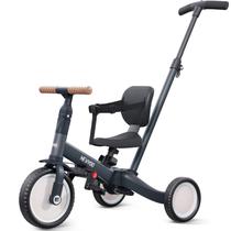 Triciclo newyoo TR007 para crianças de 1 a 3 anos com alça de pressão cinza escuro