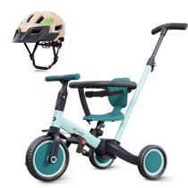 Triciclo para bebês newyoo com 5 modos e capacete verde