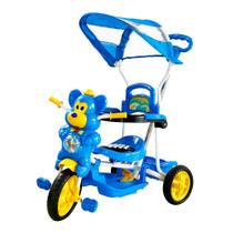 Triciclo Passeio Divertido Ursinho Azul com Luz e Som DM Toys DMT5580
