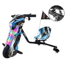 Triciclo Patinete Elétrico 250w 36V Brushless 20km/h 8Pol até 120kg Azul LIVVO