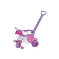 Triciclo Raibow Rosa com Haste e Suporte 2724 - Magic Toys