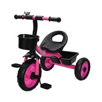 Triciclo Rosa Bicicleta Infantil Com 2 Cestinha Buzina Pedal Zippy Toys Até 25 Kg Andador Equilíbrio