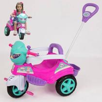 Triciclo Rosa para Bebê com Empurrador Leve, Seguro e Ajustável Presente Perfeito para Meninas Diversão e Desenvolvimento Motor