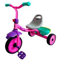 Triciclo Rosa Princess Uni Toys Suporta até 30kg Três Rodas Com Cesto Infantil