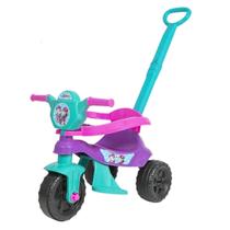 Triciclo Roxo Infantil Empurra Baby Dog Passeio Pedal Kendy
