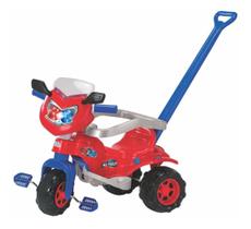 Triciclo Tico Tico Red Velotrol com Empurrador Infantil Menino Magic Toys