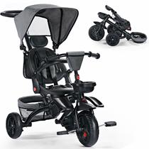Triciclo TODEFULL Folding Kids 8 em 1 para bebês cinza de 1 a 5 anos Triciclo TODEFULL Folding Kids 8 em 1 para bebês cinza de 1 a 5 anos