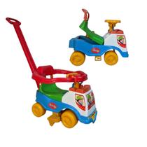 Triciclo Totoka Carrinho Azul Motinha Plus Empurrador Apoio P/pés - Cardoso Toys - brinquedo criança bebe masculino
