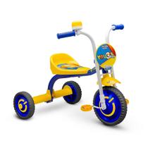 Triciclo Ultra Bike Top Boy Jr Velotrol Motoca Azul/Amarelo - Nathor