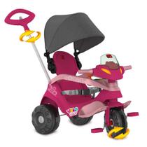 Triciclo Velobaby Reclinavel Capota Passeio e Pedal Rosa - Bandeirante