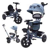 Triciclo Velotrol De Passeio e Pedal Infantil 3 em 1 Protetor e Suporte para os Pés Haste Empurrar Multifuncional