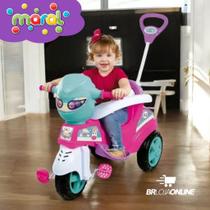 Triciclo Velotrol Empurrador Rosa Segurança Conforto Porta Objetos para Crianças Menina