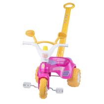 Triciclo Velotrol Infantil Fofy G Rosa Com Haste e Buzina