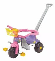 Triciclo velotrol meninas festa rosa com aro protetor - MAGIC TOYS