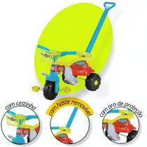 Triciclo Velotrol Motoca Infantil Empurrador Velocípede Bebê Cor Menino Menina Rosa Azul - Magic Toys