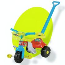 Triciclo Velotrol Motoca Infantil Empurrador Velocípede Tico Tico Bebê Cor Azul