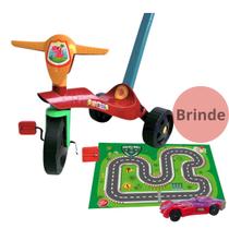 Triciclo velotrol velocipe motoquinha motinha dinossauro com pedal e empurrador + Quebra Cabeça pista de corrido e carrinho - Homeplay