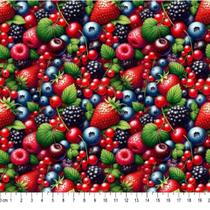 Tricoline Digital 3d Frutas Vermelhas 0,50x1,5 Caldeira Tricoline Digital 3d Frutas Vermelhas 0,50x1,5 Caldeira