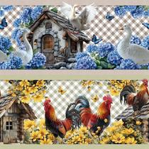 Tricoline Digital Barrado Animais na Fazenda - 55cm x 1,50m