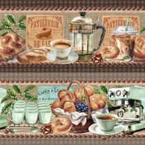 Tricoline Digital Barrado Aroma de Café 55cm x 1,50m - Tecido 100% Algodão