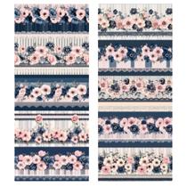 Tricoline Digital- BARRADO AZUL & ROSAS