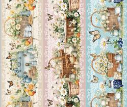 Tricoline Digital Barrado Cesta de Flores e Torta - 55cm x 1,50mt Tricoline Digital Barrado Cesta de Flores e Torta - 55cm x 1,50mt