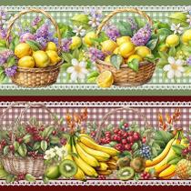 Tricoline Digital Barrado Cestas de Frutas 55cm x 1,50mt - 100% Algodão