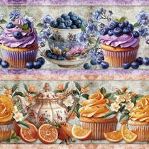 Tricoline Digital Barrado CupCake 55cm x 1,50m - Tecido 100% Algodão