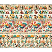 Tricoline Digital Barrado Fernando Maluhy 55x150 cm - 10 Faixas