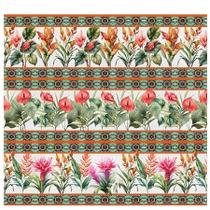 Tricoline Digital BARRADO FLORal TROPICAL 0,55 X 1,50 Tricoline Digital BARRADO FLORal TROPICAL 0,55 X 1,50