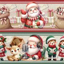 Tricoline Digital Barrado Natal Fofinho 55cm x 1,50mt - 100% Algodão Tricoline Digital Barrado Natal Fofinho 55cm x 1,50mt - 100% Algodão