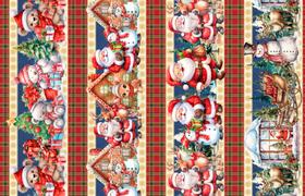 Tricoline Digital Barrado Papai Noel Xadrez Natal - 91638 - Ponto X Tecidos