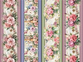 Tricoline Digital Barrado Roses - 98884 Tricoline Digital Barrado Roses - 98884