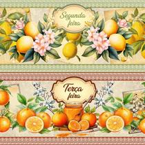 Tricoline Digital Barrado Semaninha Frutas 55cm x 1,50m - Tecido 100% Algodão Tricoline Digital Barrado Semaninha Frutas 55cm x 1,50m - Tecido 100% Algodão