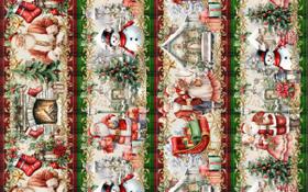 Tricoline Digital Barrados Coleção 11 Natal 0,55 x 1,50mt