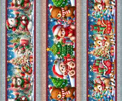 Tricoline Digital Barrados Coleção 11 Natal 0,55 x 1,50mt
