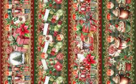 Tricoline Digital Barrados Coleção 11 Natal 0,55 x 1,50mt