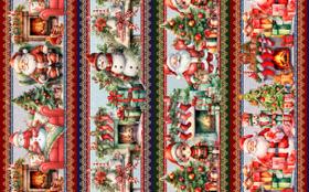 Tricoline Digital Barrados Coleção 11 Natal 0,55 x 1,50mt