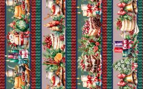 Tricoline Digital Barrados Coleção 11 Natal 0,55 x 1,50mt