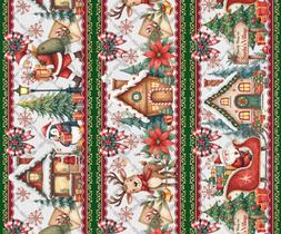 Tricoline Digital Barrados Coleção 11 Natal 0,55 x 1,50mt