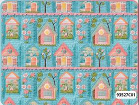 Tricoline Digital Coleção Quilted Garden Casinhas 50x150cm Tricoline Digital Coleção Quilted Garden Casinhas 50x150cm