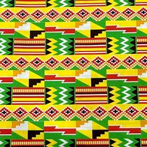 Tricoline Digital Tribal Fundo Amarelo Coleção África