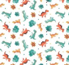 Tricoline Estampado Dinossauros T-rex, 150x50cm, Caldeira