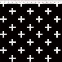 Tricoline Monochrome Cross Branca fundo Preto