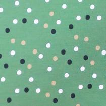 Tricoline Poá Verde, Branco e Preto 50cm x 1,5m